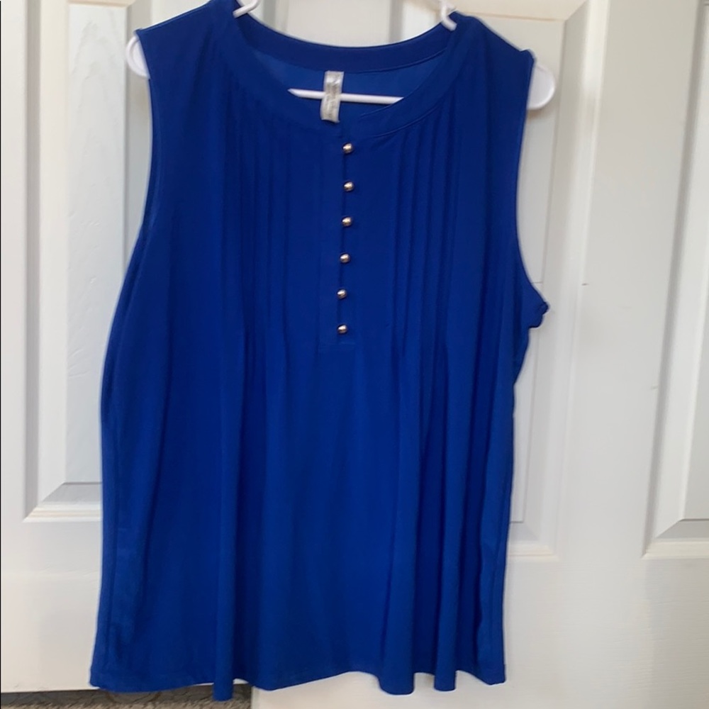 Blue tank top blouse